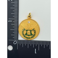 Vintage Greenbrier Military School Gold Filled GF Enamel Pendant Lewisburg WV