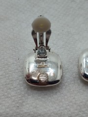 Vintage Carol Lee Faux Pearl Clip On Earrings