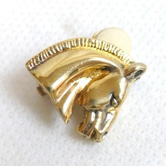 Authentic HERMES Vintage Horse Earrings Metallic #2796