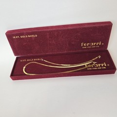 ESTATE Vintage Ferarri 18KT Gold Shield Chain & Bracelet Set in Original Box
