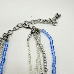 Premier Designs Multilayered Necklace w/ Blue Stones & Glass and Acrylic Beads