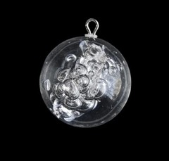 German Lucite Ball Pendants, Controlled Bubble, Bubble Pendant, 25mm Set of 5