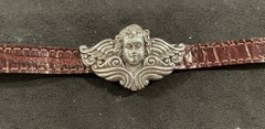 Vintage Brighton Leather Cherub silver-tone bracelet 1995