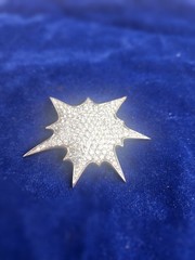 Vintage Jomaz Pavé Rhinestone Supernova Starburst Brooch Pin