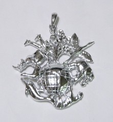 2″ RARE AJC Globe with Animals Conservation Jewelry Silver Tone Rhino Tiger