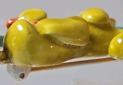 Vintage LISNER Poodle Dog Holding Umbrella Brooch Pin Enamel MCM Figural