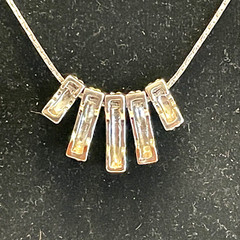Silver Toned Choker Necklace Clear Rhinestones 16″ Plus 4″ Extender