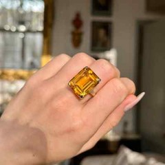 Solid 925 Sterling Silver Natural Citrine Cut Handmade Dainty Ring All Size