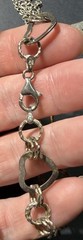 Lot of Two Vintage Sterling Silver 925 Italian Bracelets 7 Inch Hearts Italy