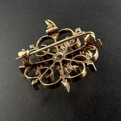 1860’s ROSE CUT DIAMOND PIN/ PENDANT – 1CTW – 14K YELLOW GOLD – VS1 G-H