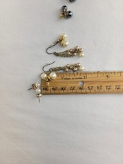 Lovely Carol Lee and Unbranded Gold and Silver Tone Faux Pearl Pierced Earrings