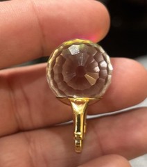 Vintage VENDOME Faceted Crystal Disco Ball Cocktail RING~Square Shank~Patent,FJT