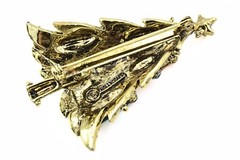 Astonishing Hollycraft Signed Multicolor Candle Christmas Tree Holiday Brooch