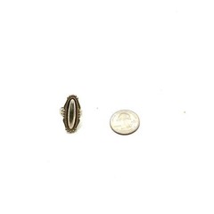 Antique Signed Sterling Silver Oval Solid Blank Signet Dome Ring 5 1/2