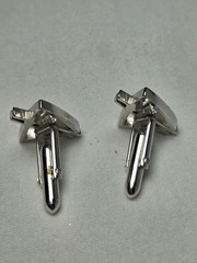 SONNY Vintage Triangle Silver Bullet Back Cufflinks Signed Metal Men