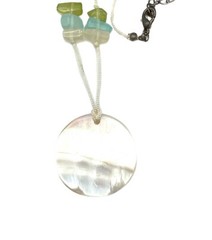 Dragonfly Pendant Abalone MOP Shell Choker Necklace Sea Glass White Green Blue