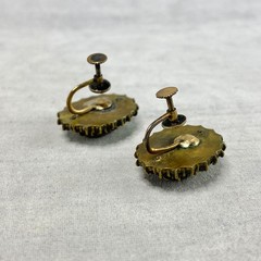 Vintage Bohemian Garnet Gold Tone Jewelry Lot Cross Pin Earrings Safety Chain