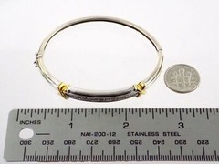 Abraham David Lowenstark Sterling Silver Diamond Hinged Bracelet ADL 925 7 Inch