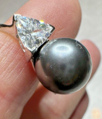 Vintage signed trillion cut crystal 925 Sterling Silver Ring 8 Suzanne Somers
