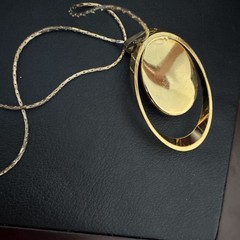 Antique Before 1920s Glass Grecian Lady Cameo Pendant Necklace