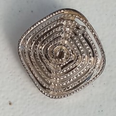 Vintage Silver Tone Scarf Ring Clip Textured Unsigned As Is