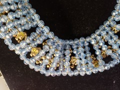 Amazing and Glamorous Blue Faux Crystals Collar Necklace (NK2197)