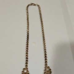 Vintage Lind Rhinestone Bib Necklace Silver Plated Bridal jewelry Glam Jewelry