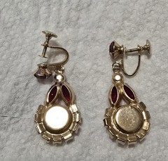 Vintage Juliana Costume Jewerly Ruby Color And Matching Earrings