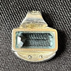 Vintage Art Deco White Gold Aquamarine and Diamond Pendant