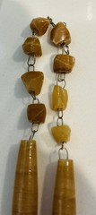 Carved 32” Agate Aztec Mayan Calendar Pendant Art Stoned Necklace 70s