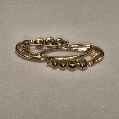 VTG Colorful Cabochons Goldtone Multi Color Swoop Brooch Pin Unsigned Unique