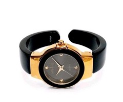 Vintage Joan Rivers Black & Gold Watch Bangle SEE DESCRIPTION Free Ship!