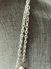 Vintage Acrylic Link Layered Necklace White Statement Minimalist Capsule Career