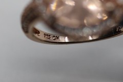 Amber Gemstone Ring Vermeil Sterling Silver