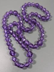 Vintage Purple Grape Lucite Bead Layering Necklaec Chunky Bold 36 in