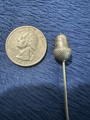 Vtg Sterling Silver 925 Acorn Straight Stick Pin, 3.5 in