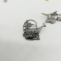 Birds and Blooms Floral Pewter Brooch Pins Limited Edition Vintage Lot of 2