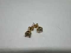 Rare 14K Yellow Gold White Spinel Stud Earrings, 0.5 TCW