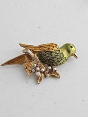 Vintage Estate Butterfly Birds Brooch Lot Rhinestones And Enamel Mixed Materials