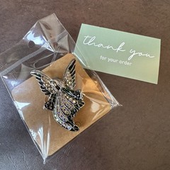 Winged Guardian Angel Fairy Woman Brooch With AB Iridescent Crystals And Enamel
