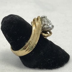 Vintage 18KT GE Gold Plated & Cubic Zirconia in Bold Look Ring varied sizes