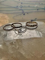 Stacker ring 5 slender bands size 5.50 sterling silver women girls