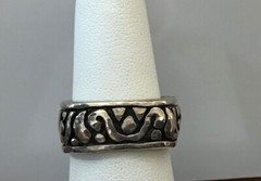VTG Sterling Silver “Square” Shape Ring with Designs..Size 5-3/4