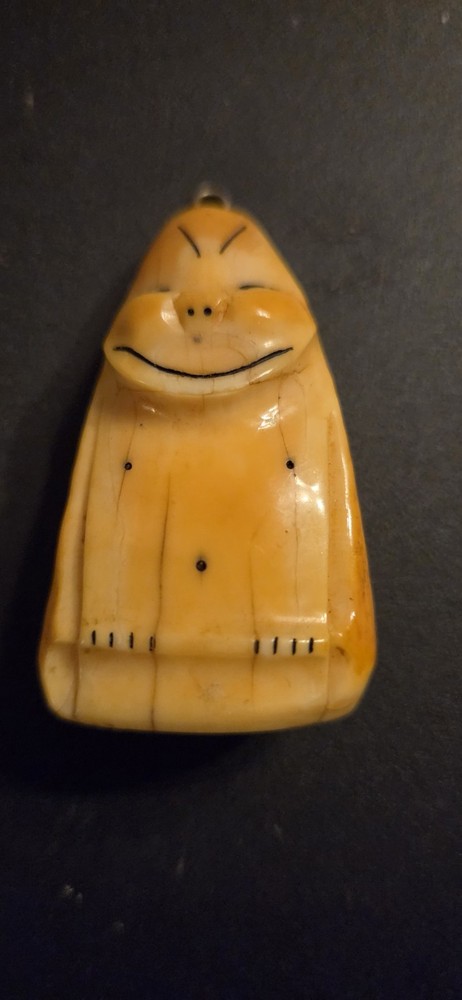 vintage, handmade Alaska Inuit good luck charm known as a Billiken carving