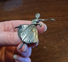 Vintage Lang Sterling Ballerina Dancer Brooch Pin 7g See Pics/Description