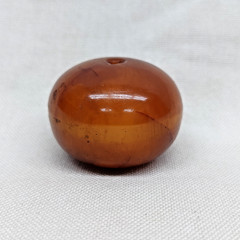 Antique Butterscotch Amber Swirl Bakelite Bead Single 37 Grams 40mm Prayer ???