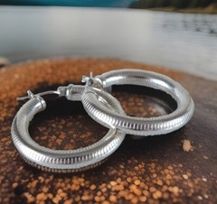 Vintage Sterling Silver 925 Tube Hoop Leverback Earrings