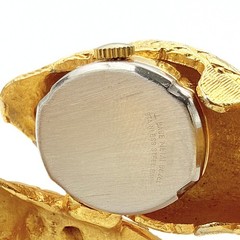 Unic Snake Secret Watch Gold Plated Figural Serpent Bangle Rhinestone Bracelet