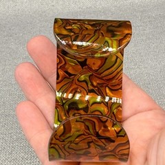 Lucite Cuff Bracelet Rust Green Brown Swirl Mid Mod Size 6.25
