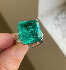 Natural Emerald 4.90 Ct Art Deco Antique Vintage Engagement Ring 925 Silver
